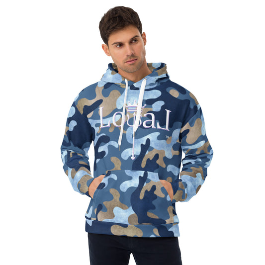 Unisex Blue Camo Hoodie